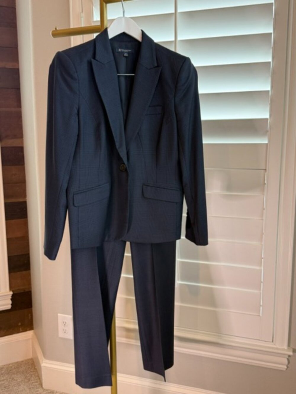 Brooks Brothers Explorer Wool Blend Plaid Pantsuit Size 12